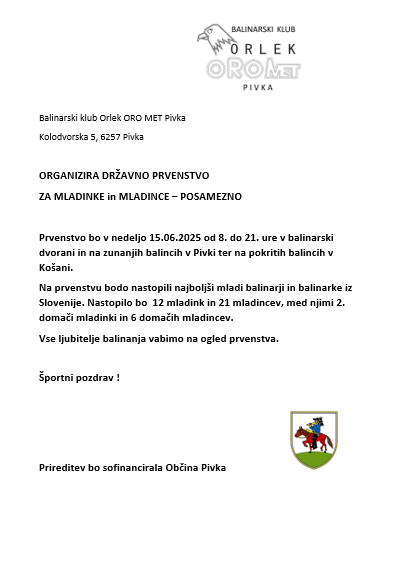 vabilo drž prvenstvo balinanje